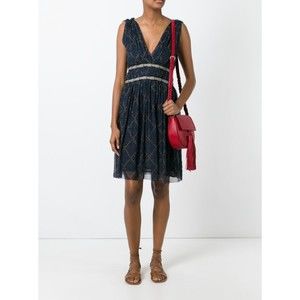 NWT Isabel Marant Etoile Balzan Dress Size 42 Black Floral Silk Pleated